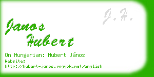 janos hubert business card